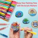 36 Colors Extra Fine Tip Paint Markers Pens, Premium Acrylic Paint Pens For Rock Painting, Canvas, Wood, Glass, Ceramic, Fabric, Acrylic Markers Set for Painting Supplies