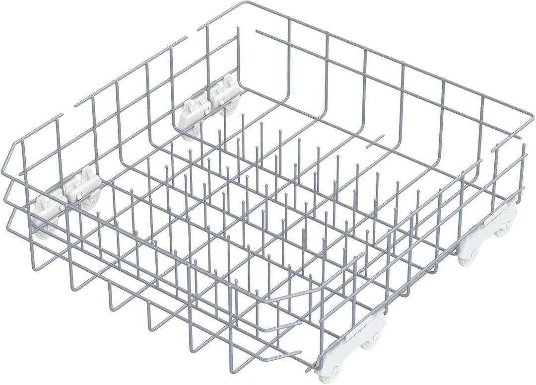 UPGRADED W10728159 W10525646 Dishwasher Lower Rack Replacement Compatible with Whirlpool Dishwasher Rack, Replace W10315890 W10078180 Kitchenaid Kenmore Elite Dishwasher Bottom Rack & WP3376961 wheels
