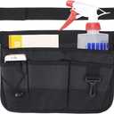 Gardening Tool Waist Bag Belt Heavy Duty Oxford Tool Apron with 7 Pockets of Different Sizes and Depth (Black)