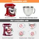 Bowl Cover Compatible with KitchenAid 4.5-5 Qt Tilt-Head Stand Mixer Bowl Covers with Extra Pouring Window, Dishwasher Safe Lid to Prevent Spilling (Pack of 1)