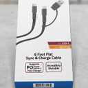 ZGear 6 Foot Flat Sync & Charge Cable For USB C To USB A