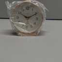 AYRELY 4.5" Analog Alarm Clock,Small Retro Desk Clock Battery Operated,Slient Metal Table Clock with Light for Living Room Decor,Bedroom,Bedside,Shelf