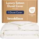 Brooklinen Luxury Sateen Duvet Cover - 100% Cotton, Full/Queen Size in Cream with Extra-Long Corner Ties and Button Closure - Best Full/Queen Duvet Covers