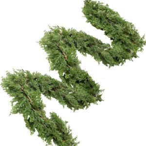 Yinder 15 ft Artificial Cedar Christmas Garland, Extra Long Faux Pine Cypress Vine Garland for Mantel Staircase Doorway Table Centerpiece Indoor Outdoor Holiday Party Decoration(180 Inch)