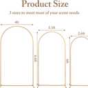 Toolterritary Set of 3 Metal Arch Backdrop Stand with Cover Set, (7.2FT, 6.6FT, 6FT Wedding Arch and Cover Set), Backdrop Arch for Party, Baby Shower, Birthday, and Graduation Ceremony