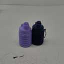 Collapsible Water Bottles Travel water bottle Sports Portable Sport Water Bottle Reusable Water Bottles comes with mountaineering Buckle 500ml silicone Water-proof camping water bottle (Purple+Grey)