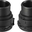 ACROPIX Engine Coolant Hose Connector Fit for Audi A8 Quattro 4.2L - Pack of 2 Black