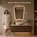 22x30 Inch Backlit Bathroom Mirror, Frameless LED Vanity Mirror with Lights, Dimmable Anti-Fog,Vertical Wall Mount for Bathroom Makeup, 3 Color Changing, Shatterproof, Touch Sensor