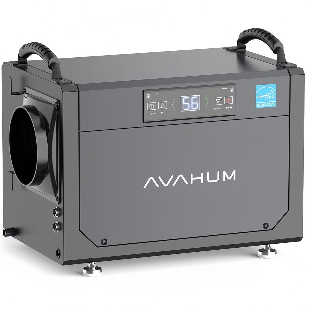 120 Pint Crawl Space Dehumidifier Commercial Energy Star Efficient Certified Dehumidifier for Basement,Whole House with Drain Hose,Large Capacity, Water Damage Unit,Portable, Auto Defrost (GREY)