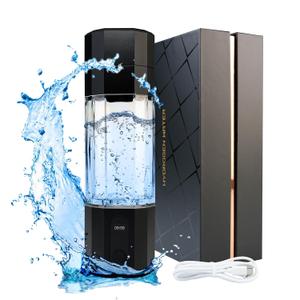 Hydrogen Water Bottle Generator with 10000PPB Hydrogen Production LED Display Portable Hydrogen Water Machine for Home, Gym, Travel, Office Hydro Bottle Suitable Gift for Love Friend Family (Black)