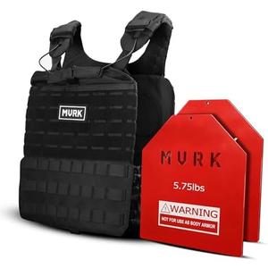 MVRK Adjustable Weighted Vest - Tactical MOLLE Fitness Training Vest with 3.75, 5.75, 8.75lbs. Plates - Adjustable & Slim Design for Running, Lifting, Hiking, Strength Training - Workout Equipment (20, Pounds)