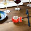 UPKOCH Pumpkin Bowl with Lid Ceramic Soup Bowl 5 Fl Oz Mini Pumpkin Dish for Thanksgiving Candy Sugar Desserts and Seasonal Tableware Set of 4