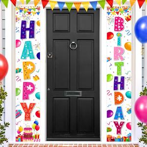 Colorful Rainbow Happy Birthday Banner for Kids Boys Girls Birthday Party Supplies Indoor Outdoor Decor