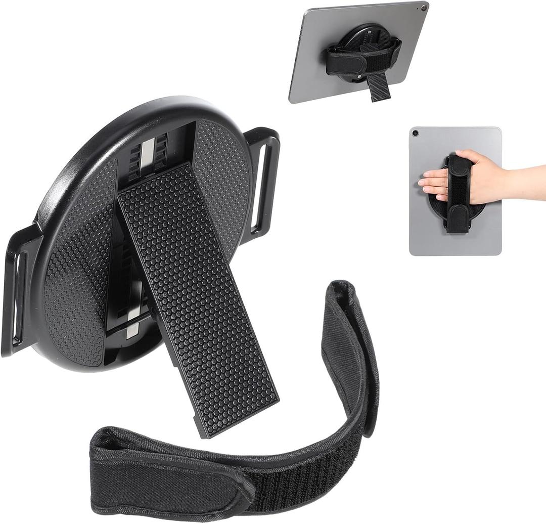 Tablet Stand with Hand Strap Universal Tablet Hand Strap Holder 360 Degree Rotating Sticky Tablets Stand Loop Fastening Handle Grip with Adjustable Length for All 7-11" Tablets