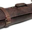 vintage crafts Genuine Buffalo Leather Knife Roll Set Chef's Knife Holder Cutlery Sheath Artist Case Organizer Storage bag Travel Friendly Gift for Men & Women Portable chef knife cases Organizer, Large