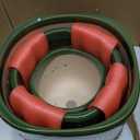 KERUITA Ceramic Plant Pots Set of 3 – Square Indoor Planters with Drainage Hole, Mesh Pad & Stopper – Decorative 5/7/9 Inch Flower Pots for Home Office-Green