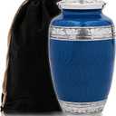 Cremation Urn for Human Ashes by Forever Lane Adult Urn Large with Beautiful Velvet Bag (Large Urn)
