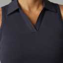 Colorfulkoala Women's Polo Tank, Slim‑Fit Sleeveless Golf Crop Top (L)