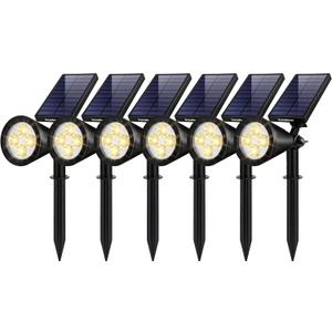 InnoGear Solar Lights Outdoor Waterproof Solar Garden Light for Outside Yard Landscape Lighting Pathway Spot Lights Spotlight Wall Light Auto On/Off, Pack of 6 (Warm White)