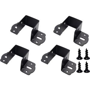 4pcs Hanging Wooden Square Corner Metal Hanging Corner Thickened Furniture Hardware Accessories Horizontal Black