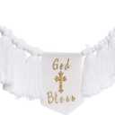 Cross Tassel Highchair Banner - Easter Christening Celebration Decorations, God Bless White Wood Bead Garland, Blessing Christening Photo Props, First Communion Party Supplies(God Bless Tassel)