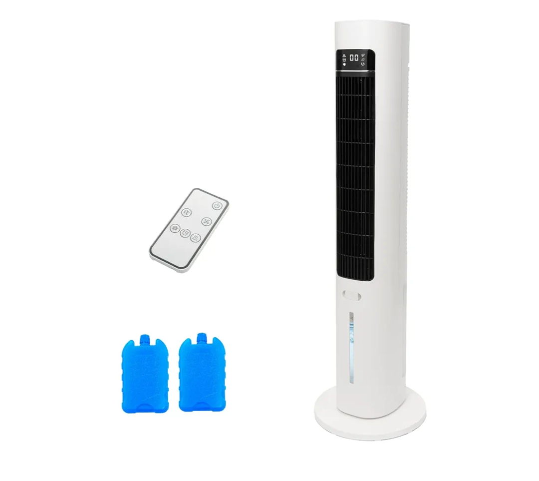 Windowless Portable Air Conditioner, 41” Evaporative Air Cooler with Remote, Swamp Cooler 3 Models,12H Timer, 70°Oscillation Tower Air Conditioner 3L Water Tank & 2 Ice Packs for Room Bedroom Office