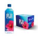 FIJI Natural Artesian Bottled Water 1 Liter / 33.8 Fl Ounce (Pack of 12) - 100% Natural Electrolytes