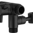 PDPBath Solid Brass 3 Way Shower Arm Diverter Valve with Handheld Holder for Dual Shower Heads with G1/2 Universal Connection - Matte Black