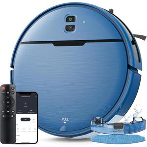 Robot Vacuum and Mop Combo, 2 in 1 Mopping Robot Vacuum Cleaner Compatible with WiFi/App, Robotic Vacuum Up to 2300Pa Suction, Self-Charging, Slim, Ideal for Hard Floor, Pet Hair, Low Pile Carpet (Blue)