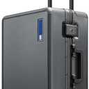 LEVEL8 Zipperless Carry On Luggage Airline Approved with Aluminum Frame, Hard Shell Suitcase with Spinner Wheels, Metal Checked Luggage with Double Tsa Locks, 20 Inch, Grey