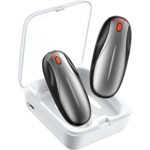 Hand Warmers Rechargeable 2 Pack, 14000mAh Electric Hand Warmers with Charging Case, Quick Charge Portable Heater,Gifts for Christmas, Winter, Outdoor, Camping, Hunting Accessories (White)