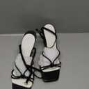 LAICIGO Women's Square Open Toe Heeled Sandals Stiletto Kitten Heel Ankle Buckle Strap Slingback Summer Dress Sandals (10, Black)