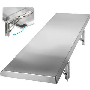 Folding Concession Shelf 48" x 18", Stainless Steel Drop Down Serving Food Shelf for Concession Windows