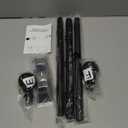 1 Inch Diameter Adhesive Adjustable Curtain Rod No Drilling for Windows 27 to 56",Renter Friendly No Drill Rod with Stick on Bracket, Easy Install No Screw Screwless Apartment Cortineros Para Ventanas (Black)