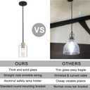 Black Brass Pendant Lights Kitchen Island - Clear Glass Pendant Light Fixture Multiple Stems Rods 3 Units 12 Inch 3 Units 4 Inch (2 Pack Black Brass Downrod)