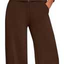 PRETTYGARDEN Womens 2 Piece Outfits Spring Sweatsuits Zip Up Sweatshirt Wide Leg Sweatpants Casual Tracksuit Lounge Sets (Small, Brown)