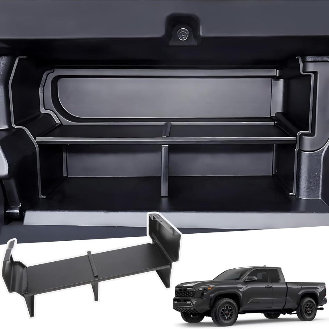 Glove Box Dividers Organizer Compatible with Toyota Tacoma 2024 2025 2026 (4th Gen Tacoma), Interior Accessories Glove Box Compartment Insert Storage Dividers for 2024-2026 Tacoma, Black