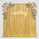 10x10ft Gold Sequin Backdrop Curtain Panels,Non-Shedding Pure Gold DrapesGlitter Shimmer Drapes for Wedding Birthday Party Photography Decorations 2Panels(5x10ft Each)
