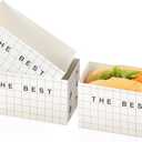 100 Pack Paper Sandwich Take Out Boxes Food Containers Sandwich Packaging Boxes for Toast, Donuts, Burgers