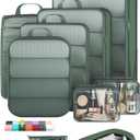 Veken 9/11 Set Compression Packing Cubes for Travel Essentials,Compressible Expandable Large Luggage Suitcase Organizer Bags for Clothing,Durable Space Saver Storage Bags(Dark Green)