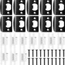 10 Pcs Door Strike Plate, Black Stainless Steel Door Lock Strike Plate Standard Doors Latch Restorer Reinforcement Kit Includes Buckle Box and Screws for Home, Office (2.3 x 1.8 Inch)