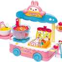 Spaghetti Truck, Food Store Play Set for Kids Toddlers Ages 3 Years and Up, Street Food Vendor, Includes Stove, Side Table, Utensils and Menu