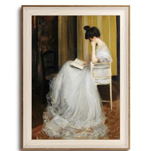 UPWOIGH Jacques-Emile Blanche The Reader Framed Wall Art, 16 x 24 Inch