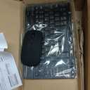 Ultra-Slim Small Bluetooth Keyboard and Mouse Combo Portable Rechargeable Wireless Keyboard for Android Tablet Cell Phone Samsung Smartphone iPhone iPad mini Pro Air 10.2 10.9 11 12.9 13 inch (Black)