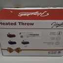 Homemate Heated Blanket Electric Throw - 50"x60" Heating Blanket Throw 1/2/4/6/8 Hours Auto-Off 10 Heat Levels Over-Heat Protection Soft Flannel Sherpa Heater ETL Certification (01 - Light Grey (Striped))