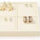 Oirlv Microfiber 4 Slots Jewelry Earring Display Tray Earring Display Organizer Tray(Beige)