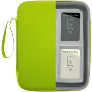 Card Case Holder for Yoto Cards Album Pouch Storage Organizer 120 Pockets, Large Capacity Portable Folder with 2 Zipper and Carry Strap, Yoto Card Binder with Sleeves for Travel (Green)