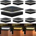 4x4 Solar Post Cap Lights Outdoor [8 Pack Waterproof IP65], 3 Lighting Modes for Fence Deck Patio Garden Decor, Dusk-to-Dawn Solar Powered Post Lights Fit 4x4 Wood/Vinyl