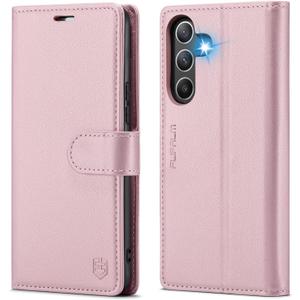 for Samsung Galaxy A25 5G Wallet Case with RFID Blocking Credit Card Holder, PU Leather Folio Flip Kickstand Protective Shockproof Cover Women Men for Samsung A25 Phone Case (Rose Gold)