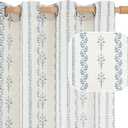 BGment Navy Blue Vintage Floral French Country Curtains 84 Inch Length for Living Room Boho Print Light Filtering Window Curtains & Drapes for Farmhouse Rustic, Each 52 Inch Wide, 2 Panels Set